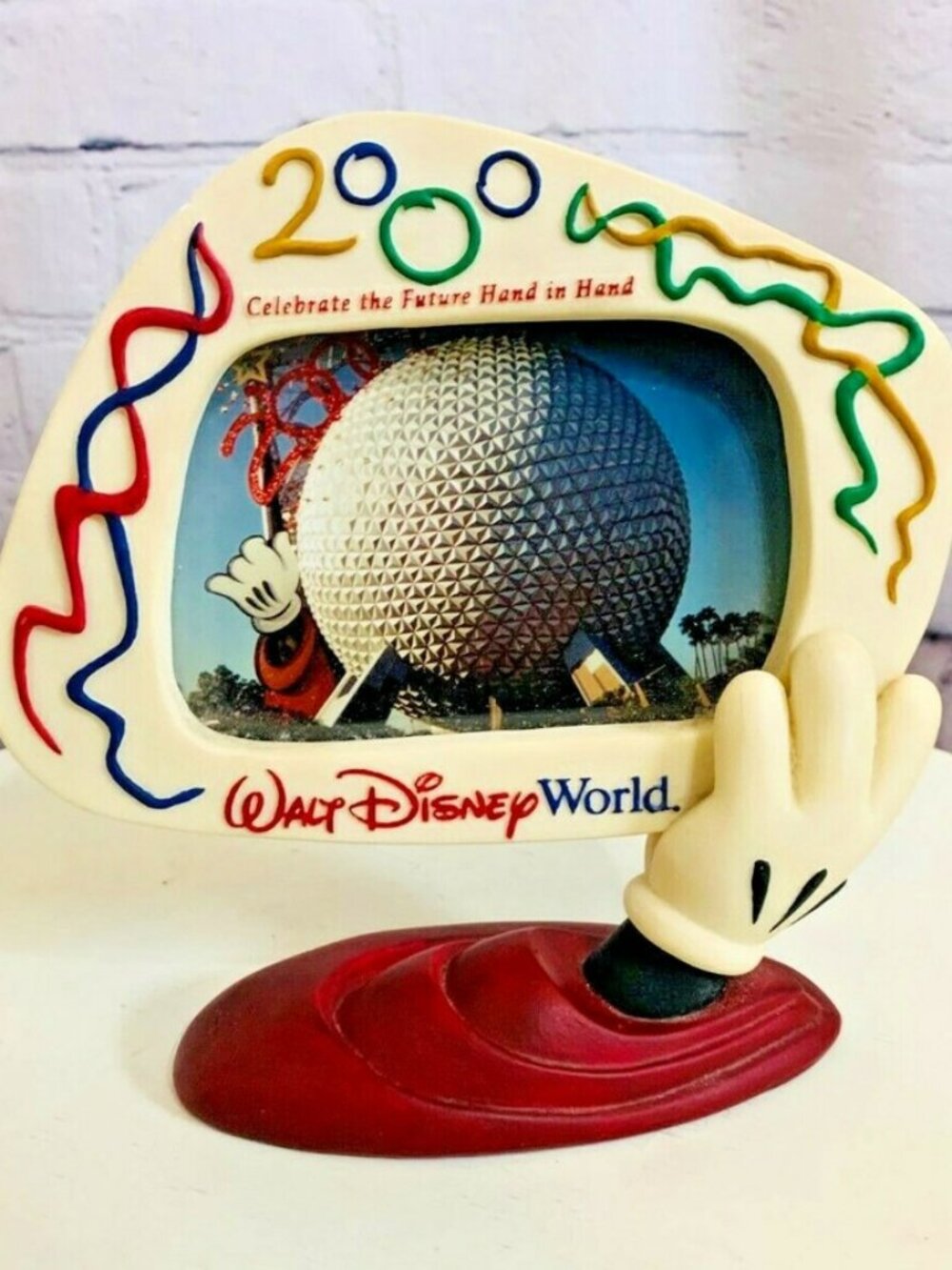 2000 Walt Disney World Picture Photo Frame 'Celebrate The Future Hand In Hand'